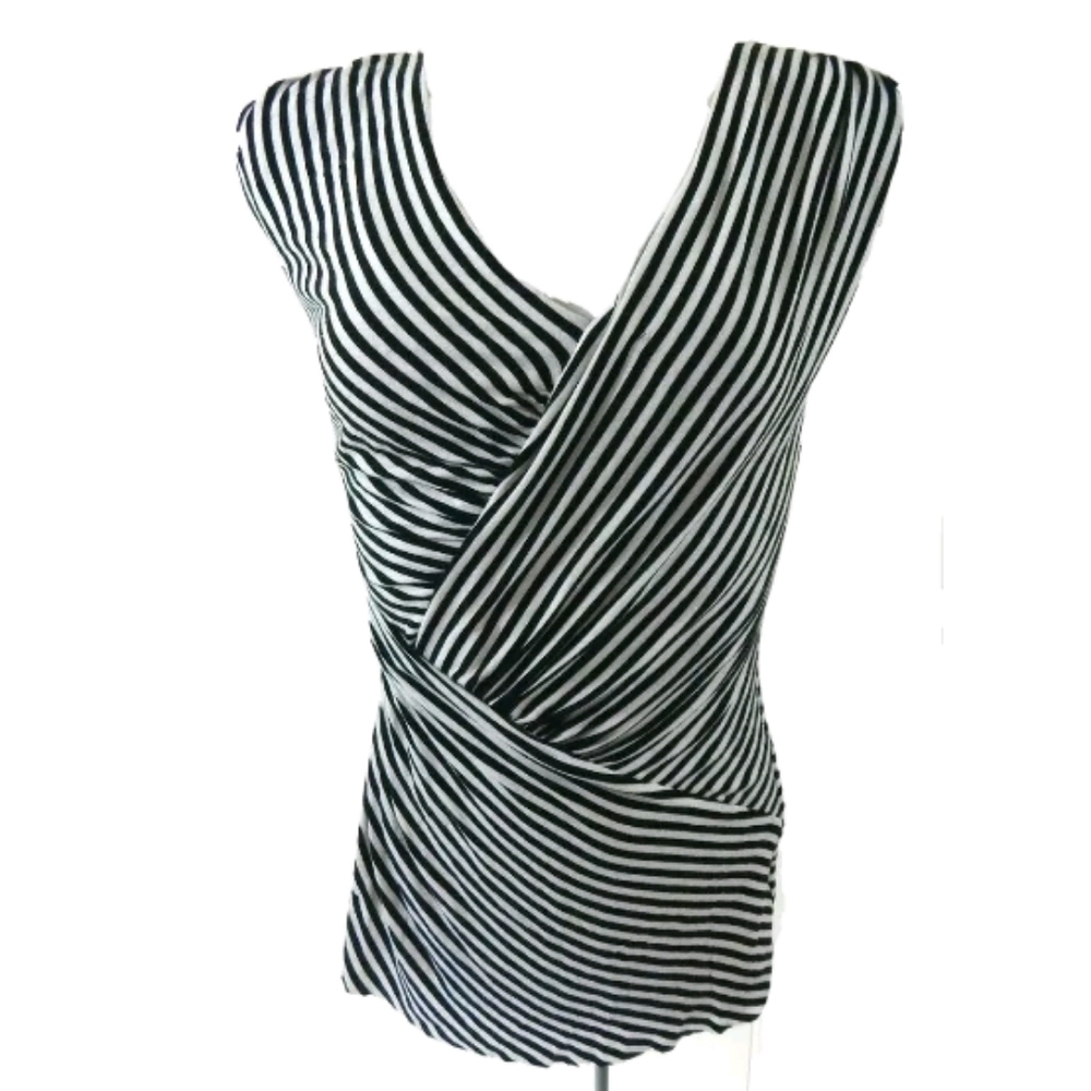 Bailey 44 Striped V-Neck Stretch Knit Tank